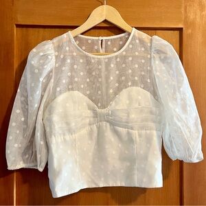 NWT Do+Be White Laced Blouse
